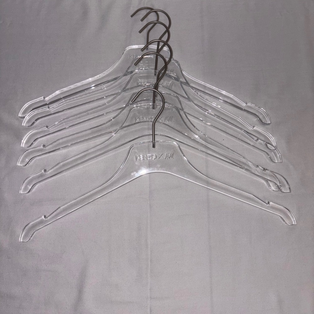 KENZO x H&M Clear‎ Plastic Hangers Set of 6 Designer Collaboration